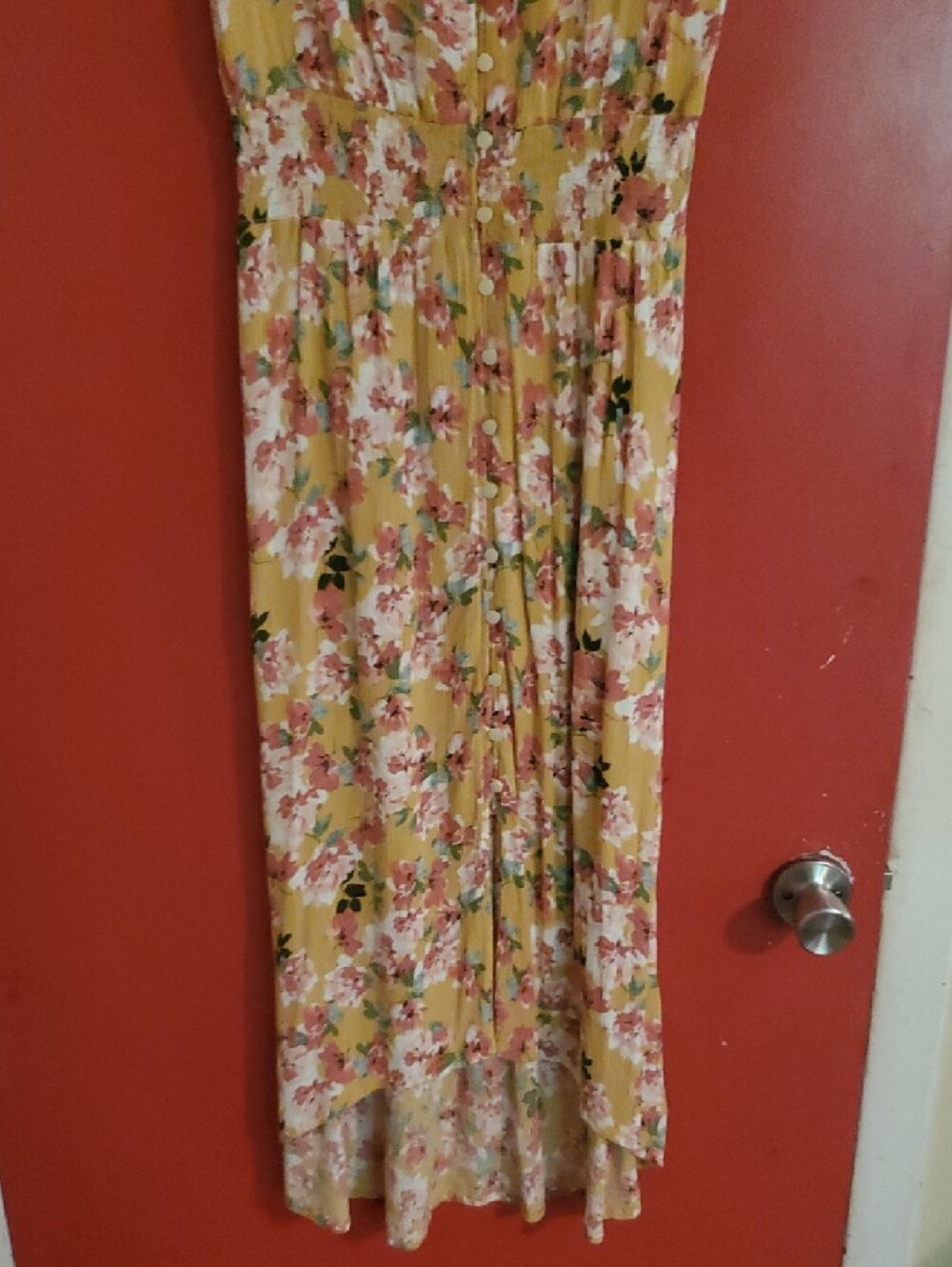 Gypsies & Moondust Yellow Floral V-Neck Maxi Dress Sz M - Picture 3 of 12